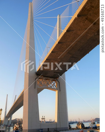 Golden Horn Bay Bridge seen from below Vladivostok 49168713