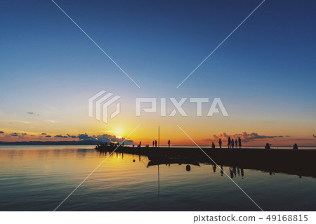 Sunset at Taketomijima west jetty 49168815