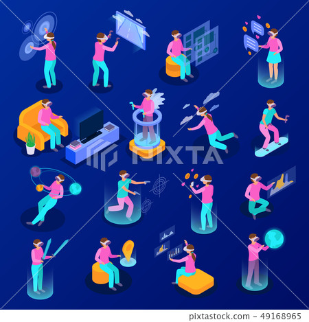 Augmented Reality Isometric Icons Set 49168965