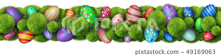 Easter Decoration Horizontal Border Easter Decoration Horizontal Border 49169063