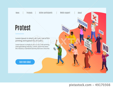 Activists Isometric Landing Page 49170308