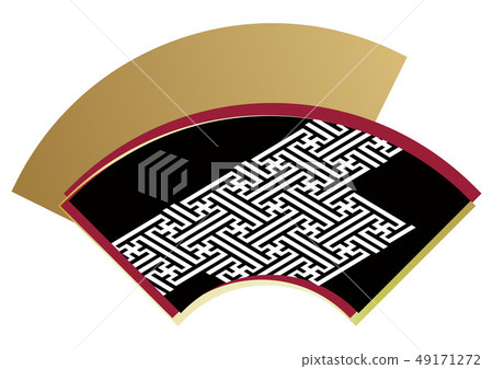 日本圖案材料。 Kaminarimon和geoglyphs。風扇設計。 49171272