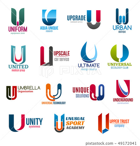 Business icons, letter U, corporate identity Business icons, letter U, corporate identity 49172041