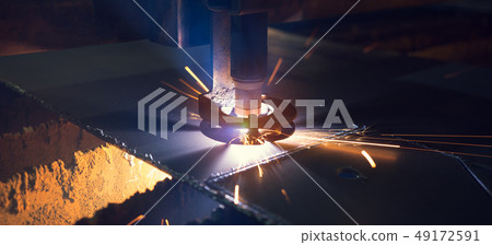 Metal Cutting Machine Working On The Production Metal Cutting Machine Working On The Production 49172591