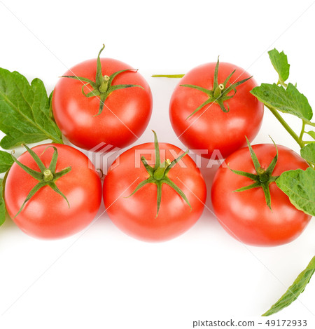 Fresh appetizing tomatoes isolated on white 49172933