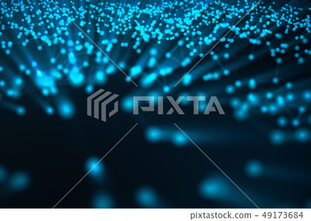 Abstract background of lines and dots, low poly mesh. Internet connections technology. Concept of 49173684