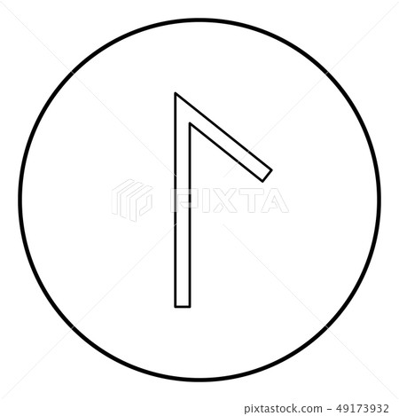 Lagu rune Laguz lake lagoon symbol icon outline 49173932