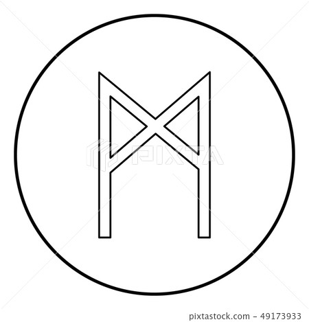 Mannaz rune man human symbol icon outline black-插圖素材 [49173933] - PIXTA圖庫