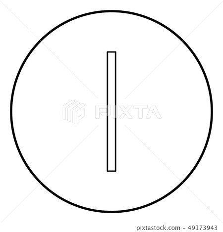 Isa rune Ice freeze symbol icon outline black 49173943