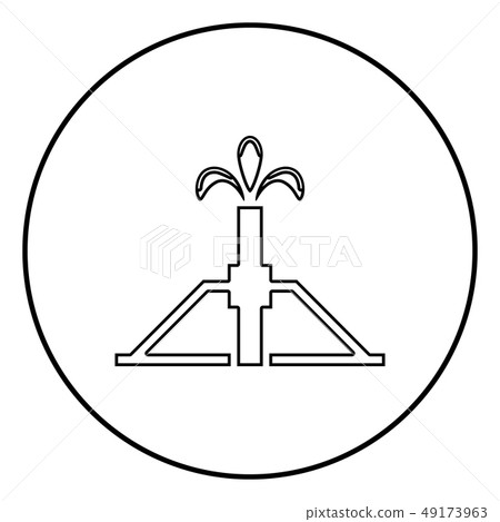 Oil well Derrick rig for oil in out icon outline 49173963