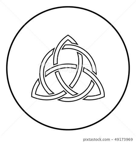 Triquetra in circle Trikvetr knot shape Trinity 49173969