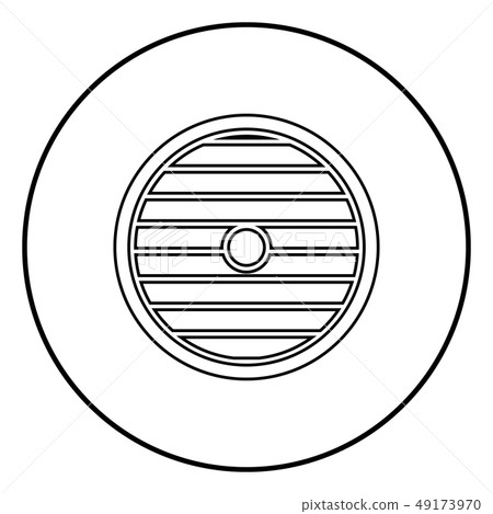Viking shield icon outline black color vector in 49173970