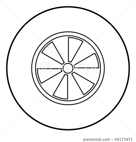 Viking shield icon outline black color vector in 49173971