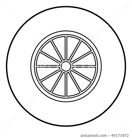 Viking shield icon outline black color vector in 49173972