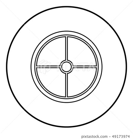 Viking shield icon outline black color vector in 49173974