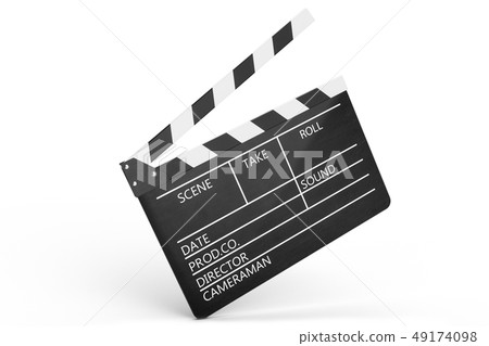 3d Illustration Of Open Movie Clapper Or Stock Illustration