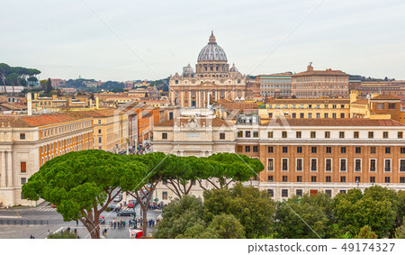 View of old town Rome and Basilica of St. Peter View of old town Rome and Basilica of St. Peter 49174327