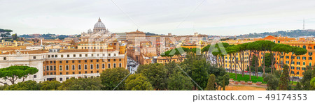 Panorama of Rome and Basilica of St. Peter Panorama of Rome and Basilica of St. Peter 49174353