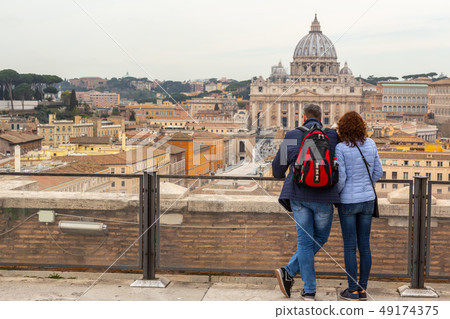 People admire beautiful vatican view People admire beautiful vatican view 49174375