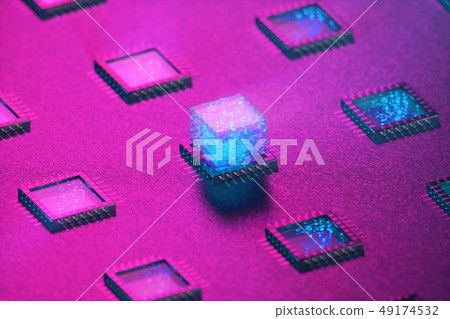 AI - artificial intelligence CPU concept.... - Stock Illustration ...