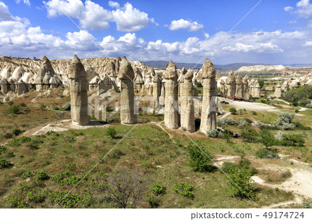 Large phallic rock formations in the Valley 49174724