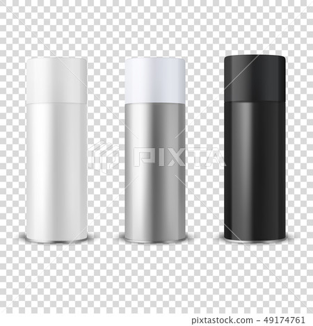 Vector 3d Realistic White Blank Spray Can,... - Stock Illustration ...