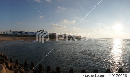 Evening Sunset Landscape view of the coastal town of Asilah, Morocco Evening Sunset Landscape view of the coastal town of Asilah, Morocco 49176058