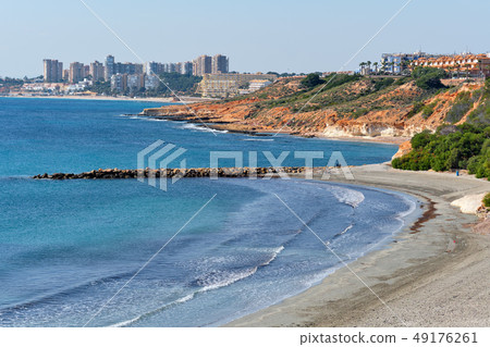Cabo Roig empty beach and Mediterranean Sea Cabo Roig empty beach and Mediterranean Sea 49176261