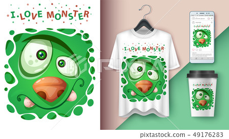 Download Cute Monster Mockup For Your Idea Stock Illustration 49176283 Pixta