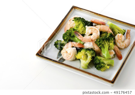 炒蝦仁和西蘭花 炒蝦仁和西蘭花 49176457