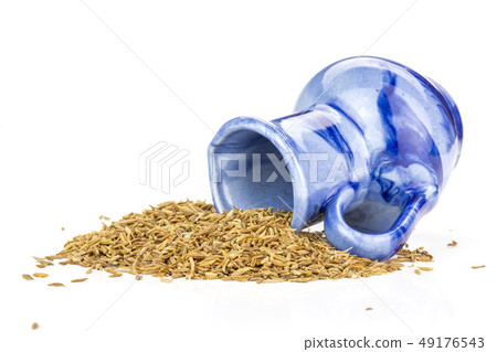 Roman caraway cumin isolated on white Roman caraway cumin isolated on white 49176543