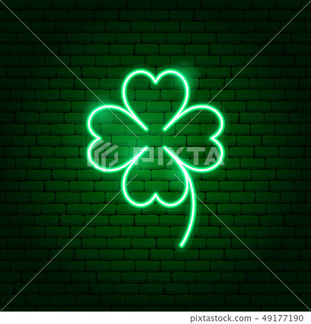 Green Cloverleaf Neon Sign Green Cloverleaf Neon Sign 49177190
