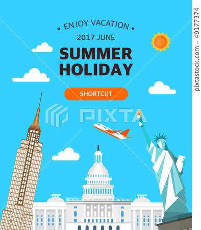 夏季旅遊插圖 夏季旅遊插圖 49177374