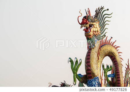 Golden dragon statue. 49177826