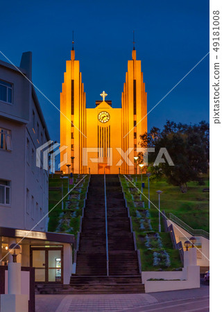 The Church of Akureyri  Iceland 49181008