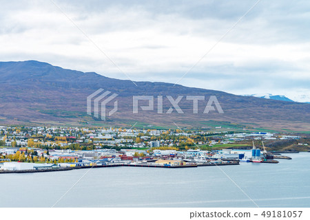 Beautiful scenery of Akureyri city skyline,Iceland 49181057