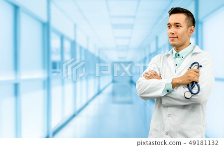 Male doctor standing in the hospital office. 49181132