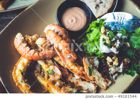 Langoustines - Icelandic cuisine made of lobster. 49181544