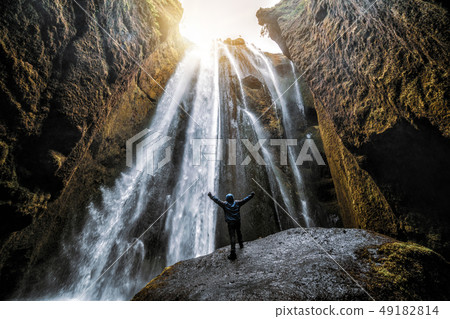 Majestic Gljufrabui waterfall cascade in Iceland Majestic Gljufrabui waterfall cascade in Iceland 49182814