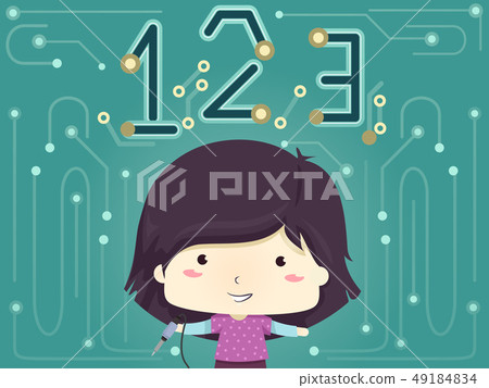 Kid Girl Soldering Iron 123 Illustration Kid Girl Soldering Iron 123 Illustration 49184834
