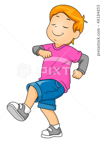 Kid Boy Strutting Illustration - Stock Illustration [49184855] - PIXTA