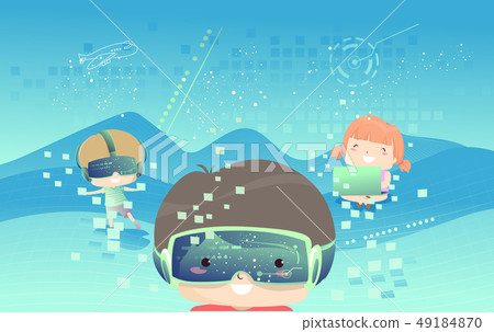 Kids Virtual World Design Illustration 49184870