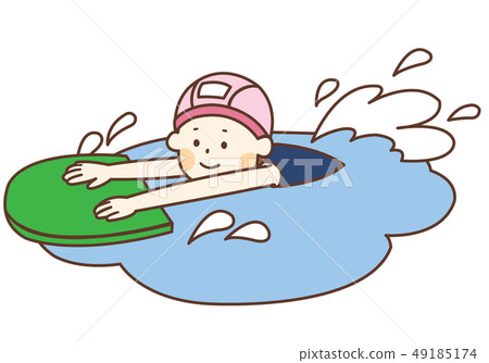 School Swimsuit Girl Swims Using Beat Board School Swimsuit Girl Swims Using Beat Board 49185174