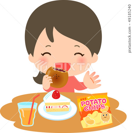 Young woman eating a diet to increase neutral fat 49185240