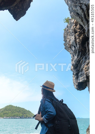 Travel people lifestyle women tourist sitting Travel people lifestyle women tourist sitting 49185505