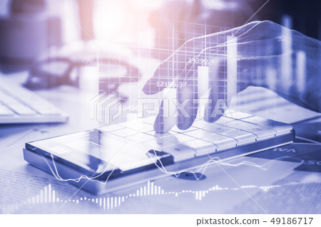 Stock market or forex trading graph and candlestic 49186717