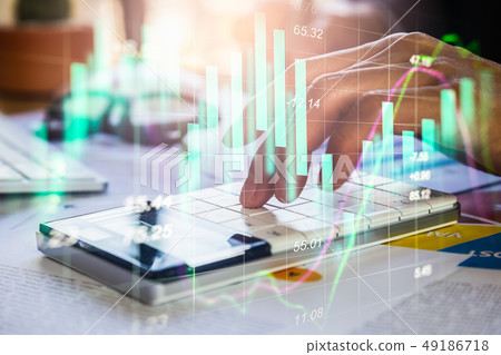 Stock market or forex trading graph and candlestic 49186718