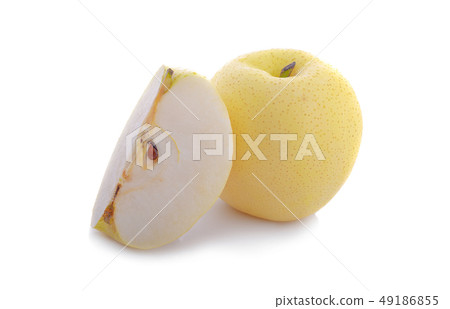 Chinese pear on white background Chinese pear on white background 49186855
