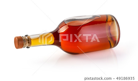 Full whiskey bottle isolated on white background 49186935