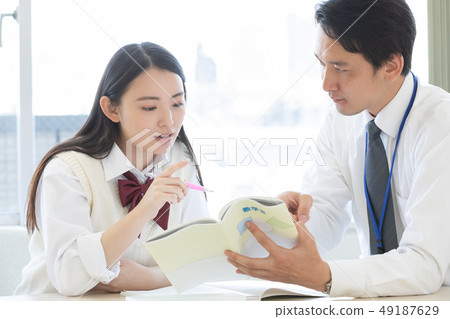 High school student learning 49187629